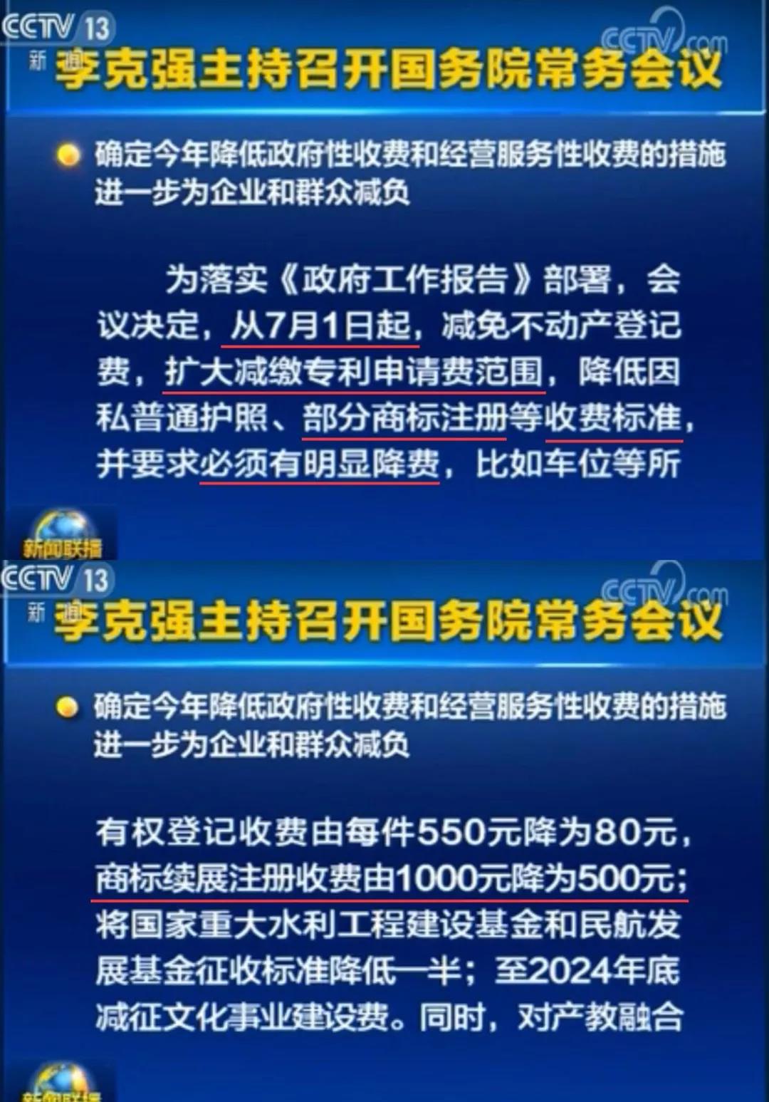 商標續展官費降價啦，1000元降為500元！擴大減繳專利申請費、年費等的范圍，2019年7月1日起實施